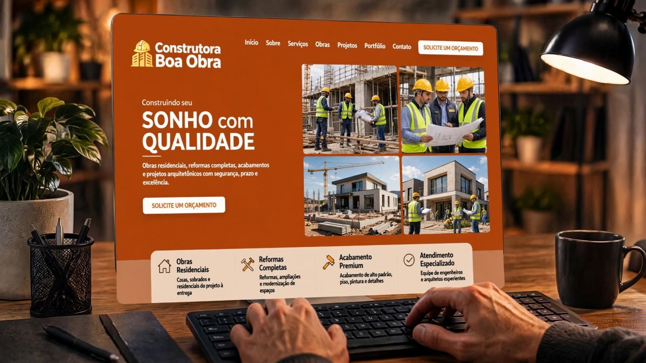 Site para Construtora, Arquitetura e Engenharia