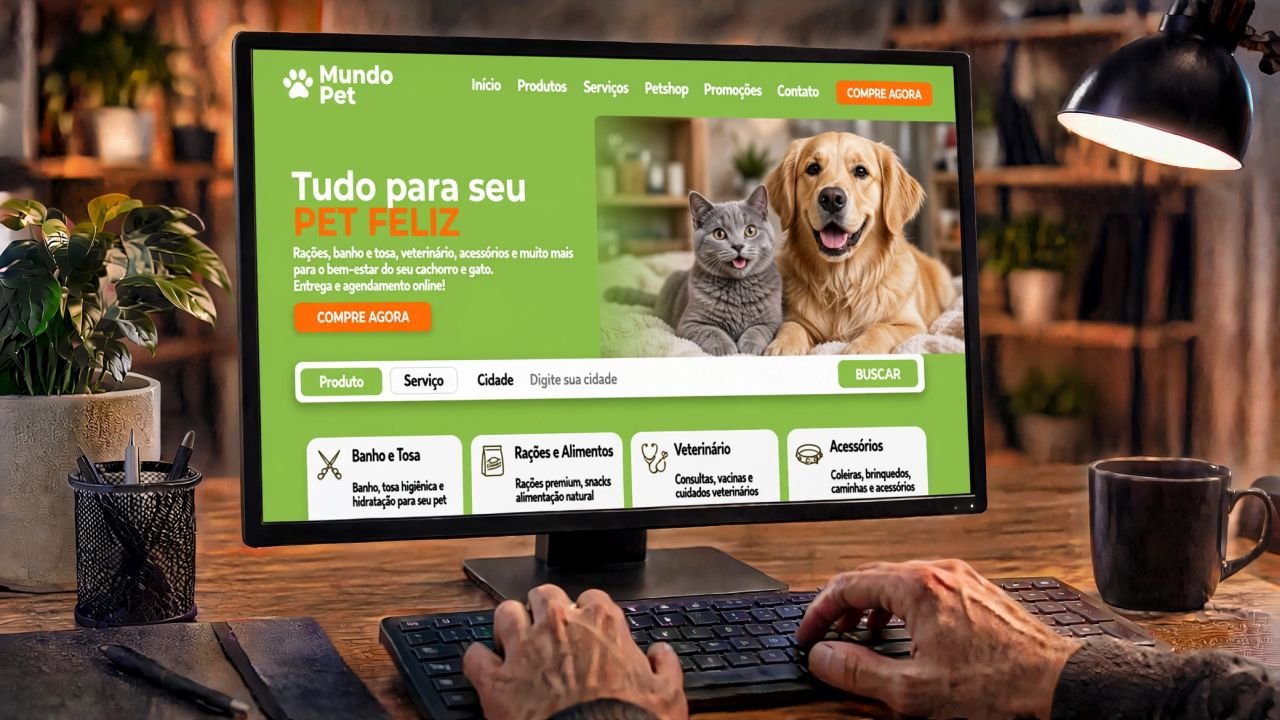 Site para Pet Shop, Clínica Veterinária e Serviços Pet